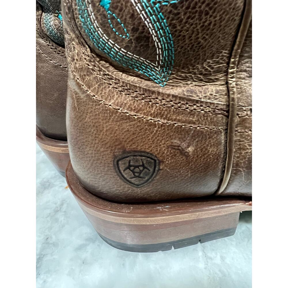 Ariat Sport Western Boots Women’s 8B Brown Turquoise Square Toe Style 10034089 - Picture 12 of 13